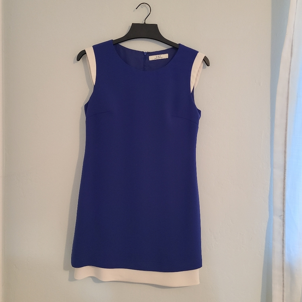 List blue semi formal mini dress